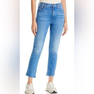 MOTHER
The Tomcat High Rise Cropped Straight Leg Jeans in Layover